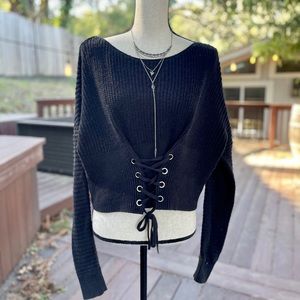 Kendal + Kylie Lace Up Sweater